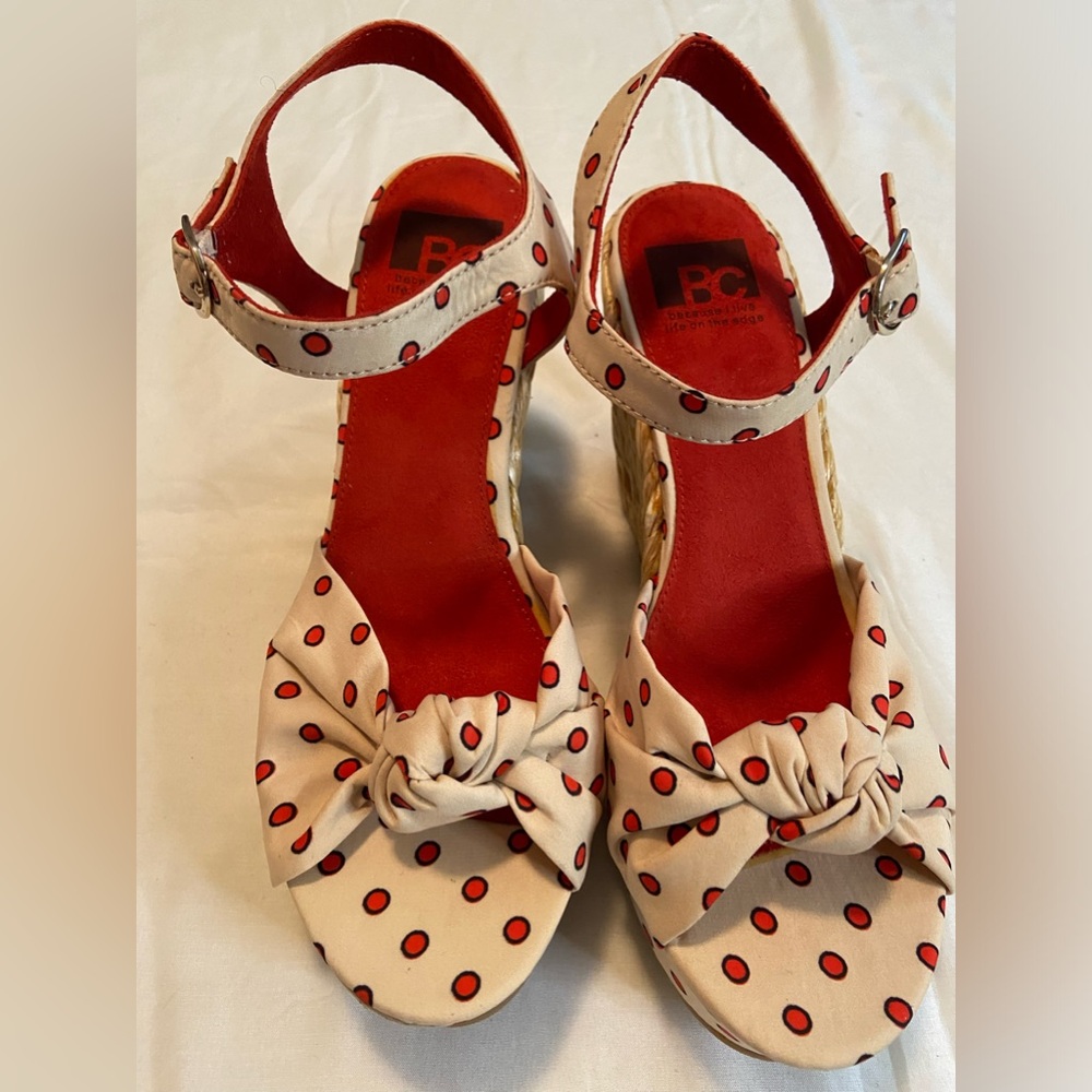 BC Footwear Wedge Sandals Sz 8.5